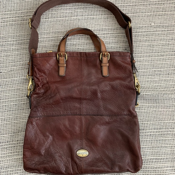 Fossil Brown Leather Crossbody Bag - Picture 3 of 8